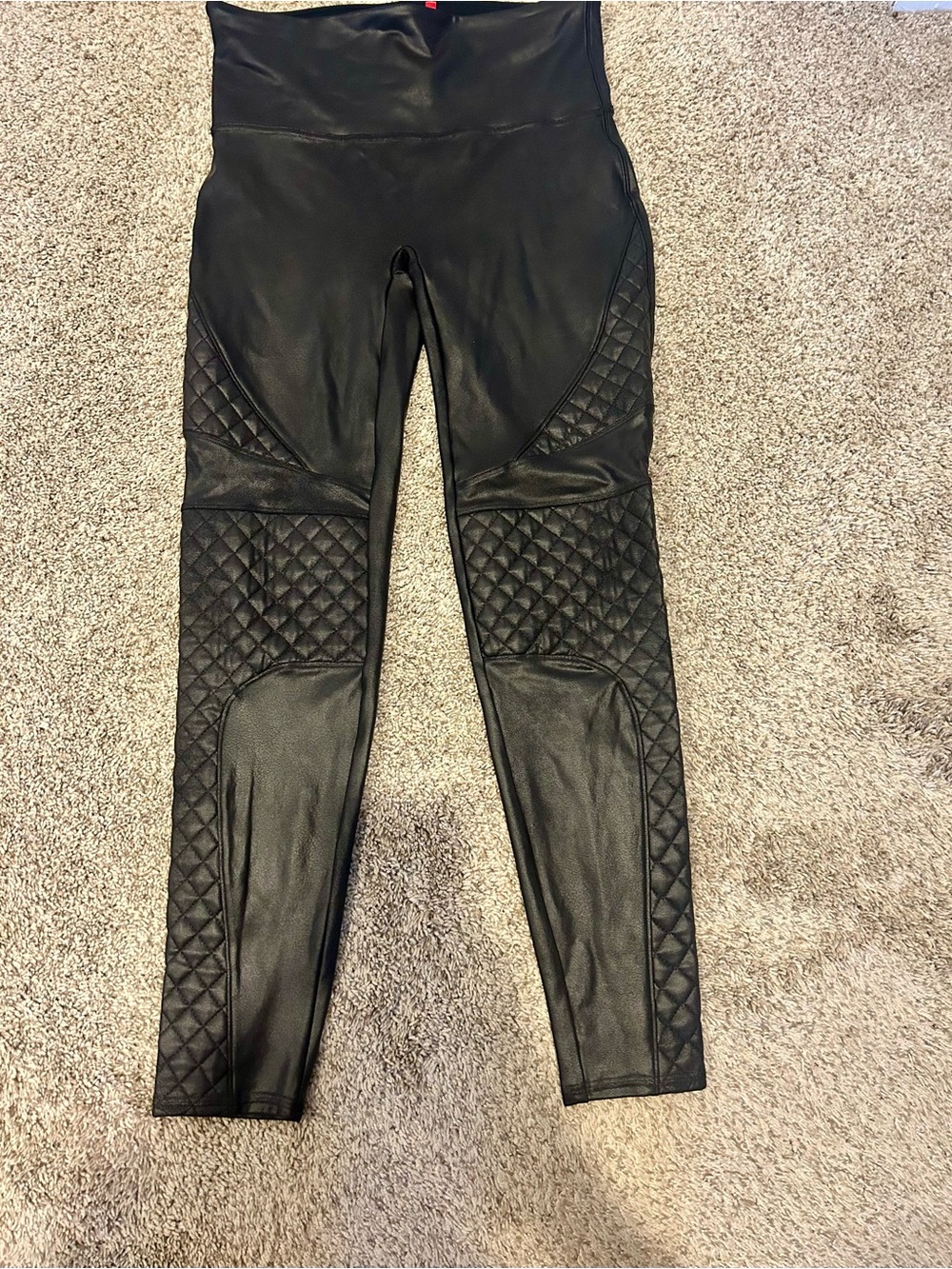 SPANX Black Faux Leather High-Waist Leggings
